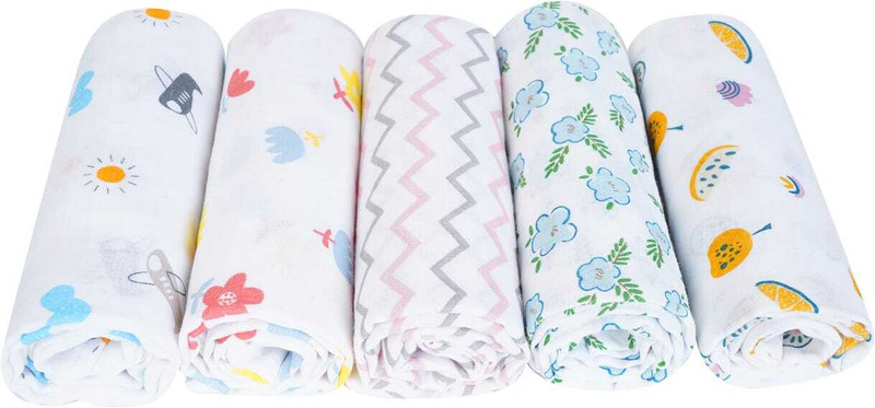 kinandtin Cotton 180 GSM Bath Towel(Pack of 5)