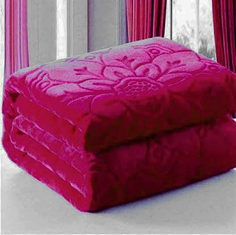 shree karni export Floral Double Top Sheet for AC Room(Muslin, Maroon)