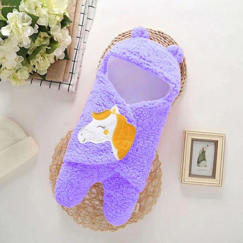 BRANDONN New Born Supersoft Hooded Wearable Designer Sleeping bag for Babies Sleeping Bag(Purple)
