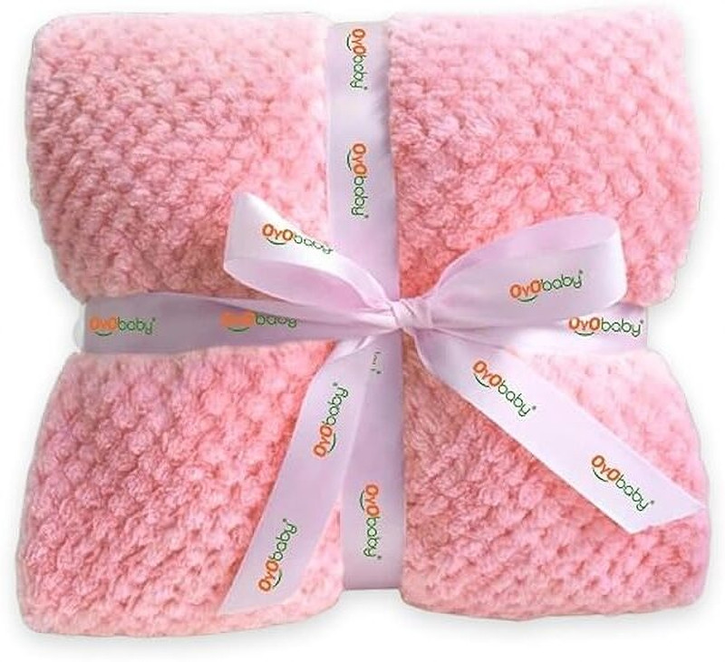 Oyo Baby Printed Single Fleece Blanket for AC Room(Microfiber, Fluffy Pink)