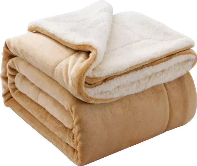 BUMTUM Solid Double AC Blanket for  AC Room(Microfiber, Beige)