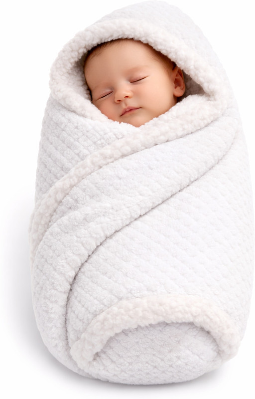 BRANDONN Self Design Crib Crib Baby Blanket for  AC Room(Microfiber, BLEACH WHITE)