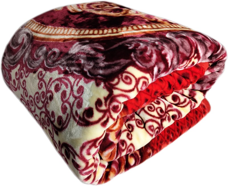 HOMIEE Floral Double Weighted Blanket for Heavy Winter(Polyester, RED PRIINT)