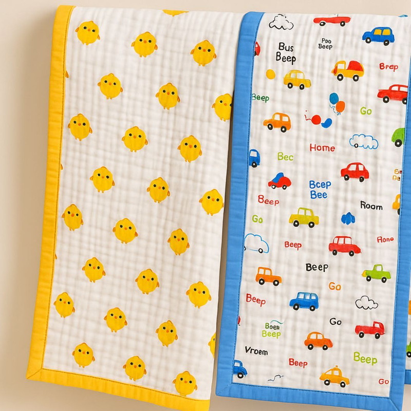 minimavin Printed Single Swaddling Baby Blanket for  Mild Winter(Muslin, Multicolor)