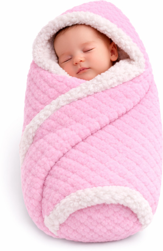 BRANDONN Self Design Crib Crib Baby Blanket for  AC Room(Microfiber, BABY PINK)