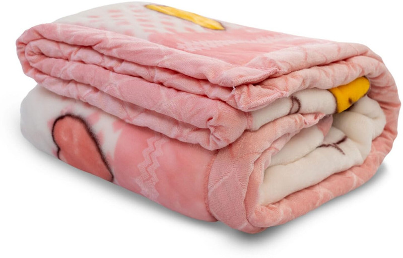 MeeMee Printed Single AC Blanket for  Mild Winter(Cotton, Pink)