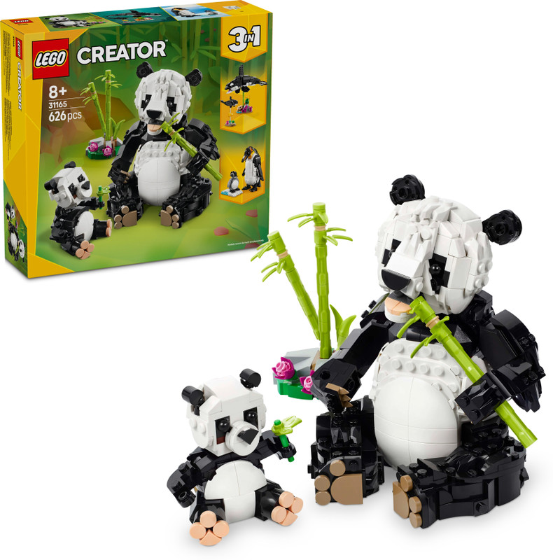 LEGO Creator 3in1 Wild Animals: Panda Family Toy Playset 31165 (626 Blocks)(Multicolor)