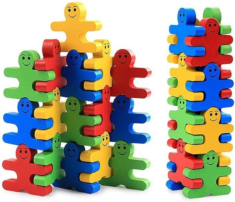 GotrimaWorld Smiley Stacking 24 PCS Balancing Games,Wooden Blocks Toy Gift for kids(Multicolor)