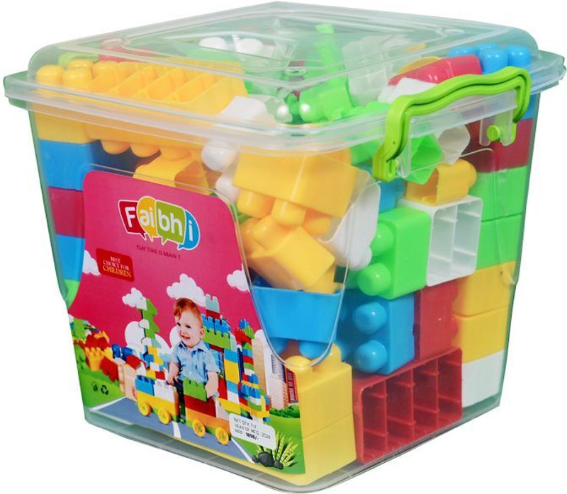 Faibhi MEGA Building Block Set with Storage Container.(Multicolor)