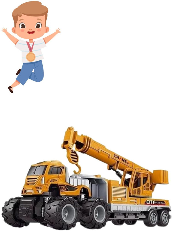 Zuuluzrs Construction Crane Transport Truck Toy for Kids(Yellow)