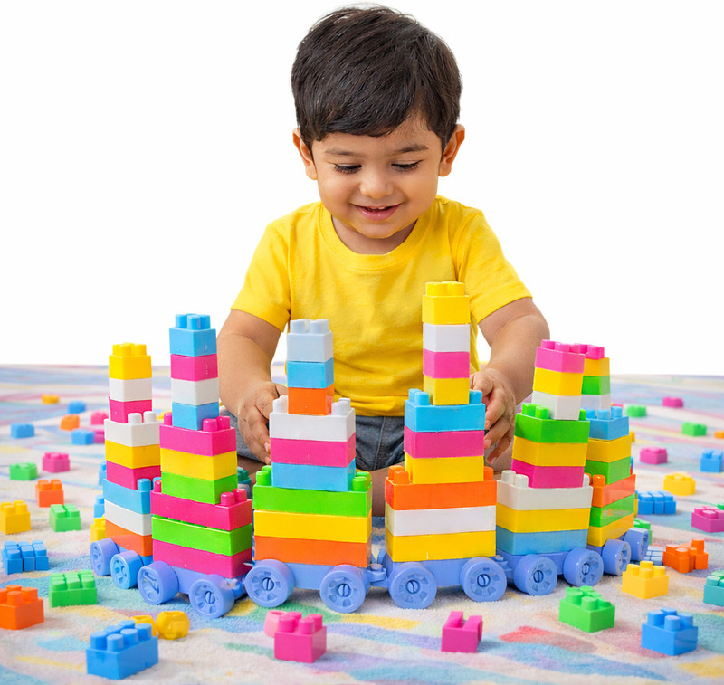 Meetul Enterprise 100 Pcs Building Blocks With Wheel For Kids(Multicolor)