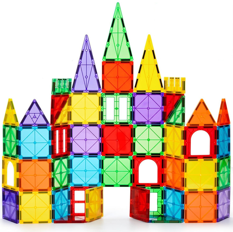 Learn With Fun STEM Magnetic Tiles Building Blocks for Kids, Educational Magnet Toy Set(Multicolor)