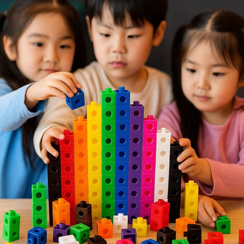 Pulsbery Cube Building Blocks Set for Kids,Stacking Toy, Creative Toy for Boys & Girls(Multicolor)
