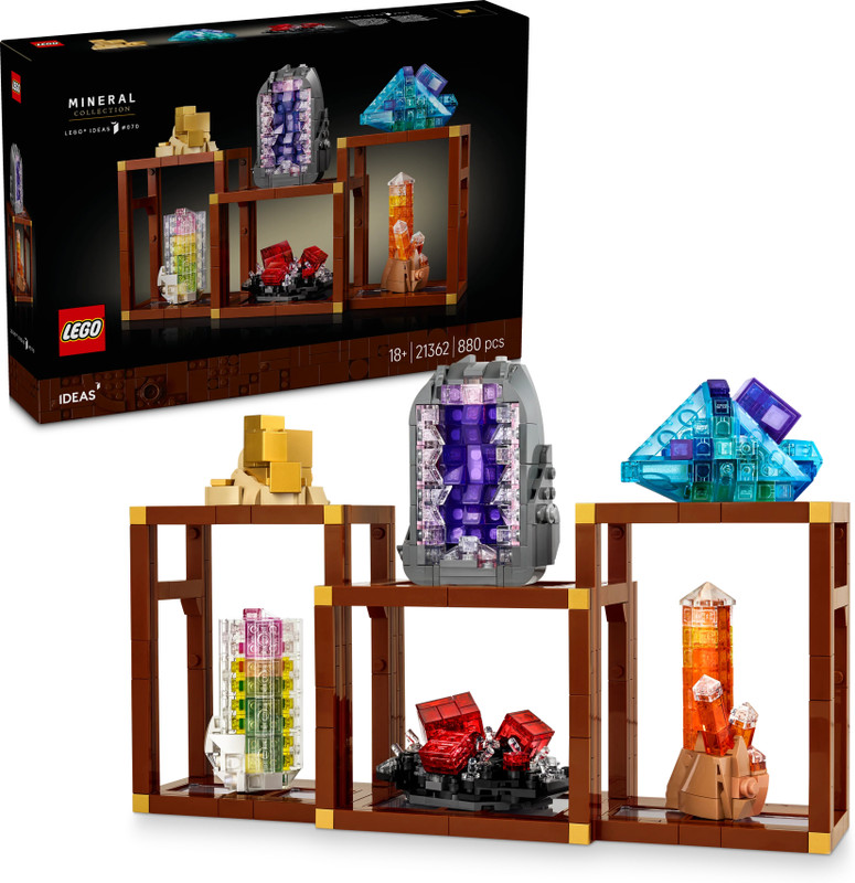 LEGO Ideas Mineral Collection, Crystal Display Shelves, Living Room Decor 21362(Multicolor)