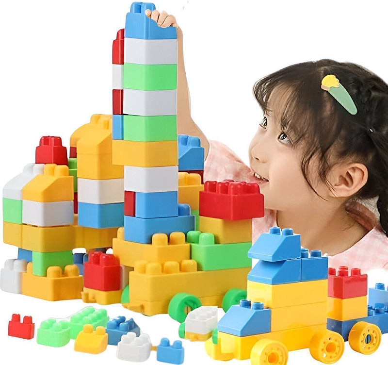 ARIZON DIY Plastic Building Blocks for Kids 100+ pcs(Multicolor)