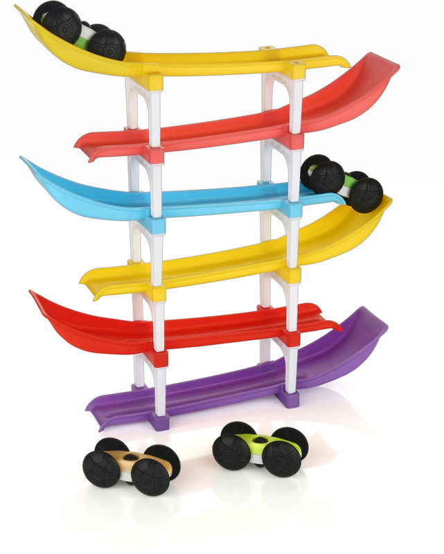 SOVETO Racer Ramp Car Sliding Toy 6 ramps & 4 cars for Kids(Multicolor)
