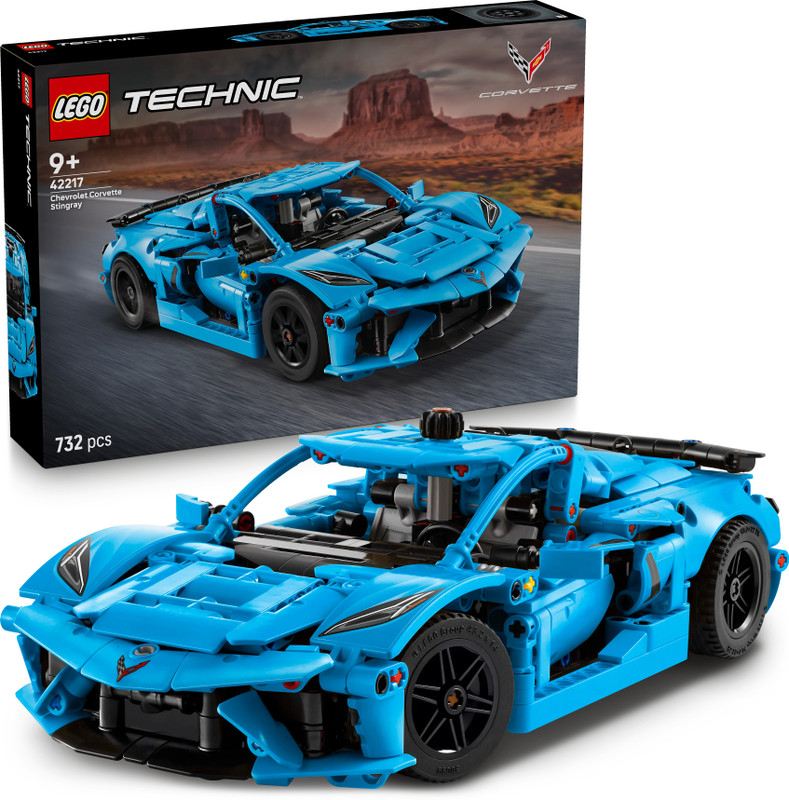 LEGO Technic Chevrolet Corvette Stingray Blue Car Model Kit 42217(Multicolor)