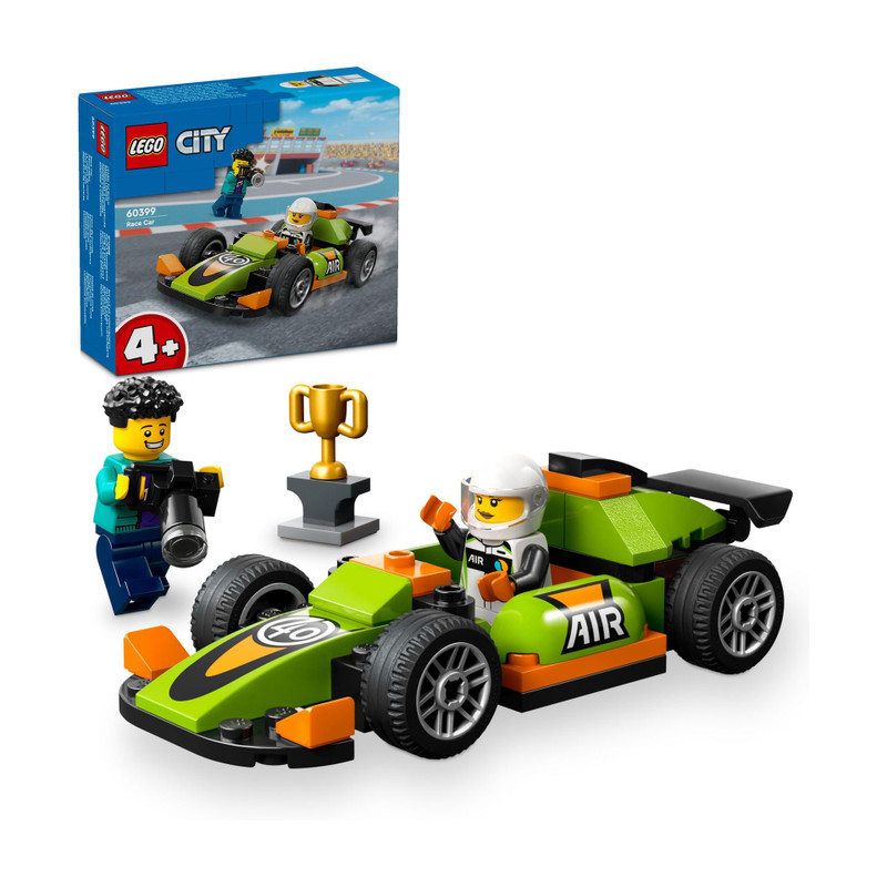 LEGO City Green Race Car Racing Vehicle Toy 60399 ( 56 Pieces)(Multicolor)
