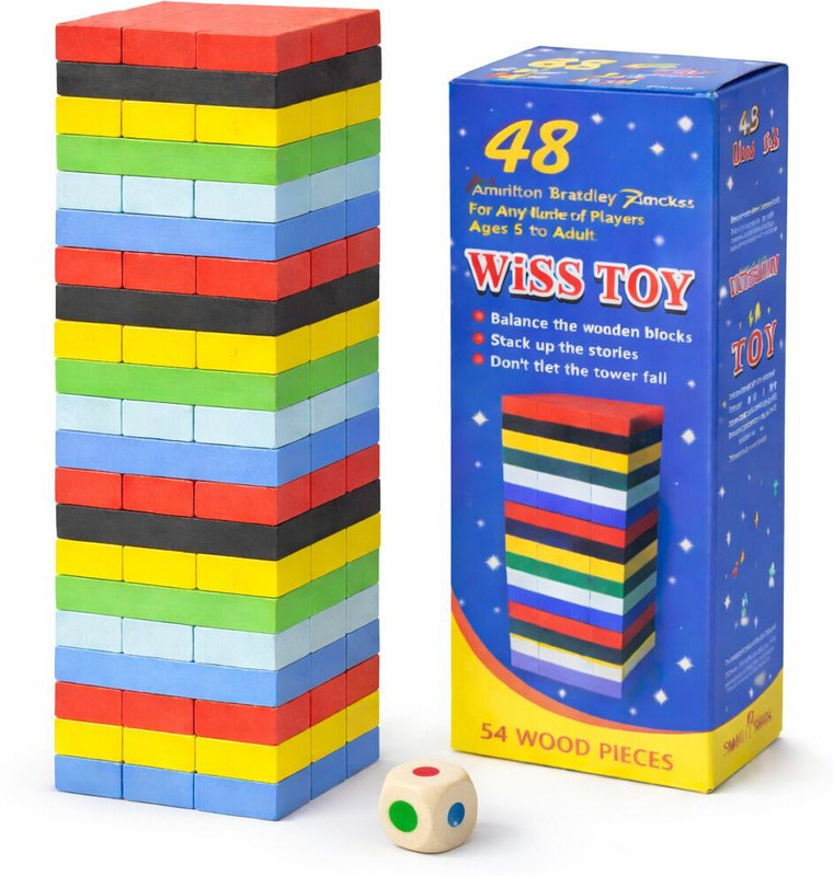 Verathix Wooden Color Block Stacking Tower Game for Kids & Family,Educational Game(Multicolor)