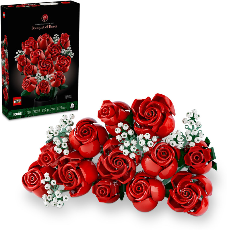 LEGO Icons Botanical Collection - Bouquet of Roses Building Set 10328 ( 822 Pieces)(Multicolor)