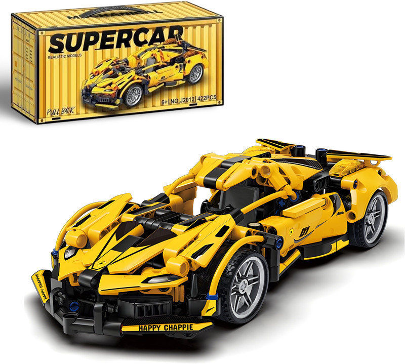 HAPPY CHAPPIE Super Car Building Blocks Set (422 PCS) | Openable Doors Highly Detailed Model(Multicolor)