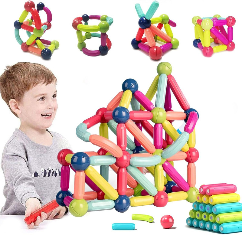 FunBlast Magnetic Sticks Building Blocks for Kids – 42 Pcs Stick Blocks for Kids, DIY STE(Multicolor)