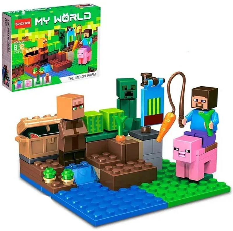 Boenjoy Gifts Minecraft Building Block Kit for Kids, 73+ Pieces Creative Construction Set, 832(Multicolor)
