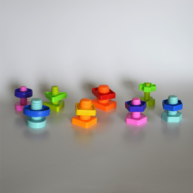 ehne Ultimate Nuts & Bolts STEM Set – 16 Piece kit for shape and color sorting(Multicolor)