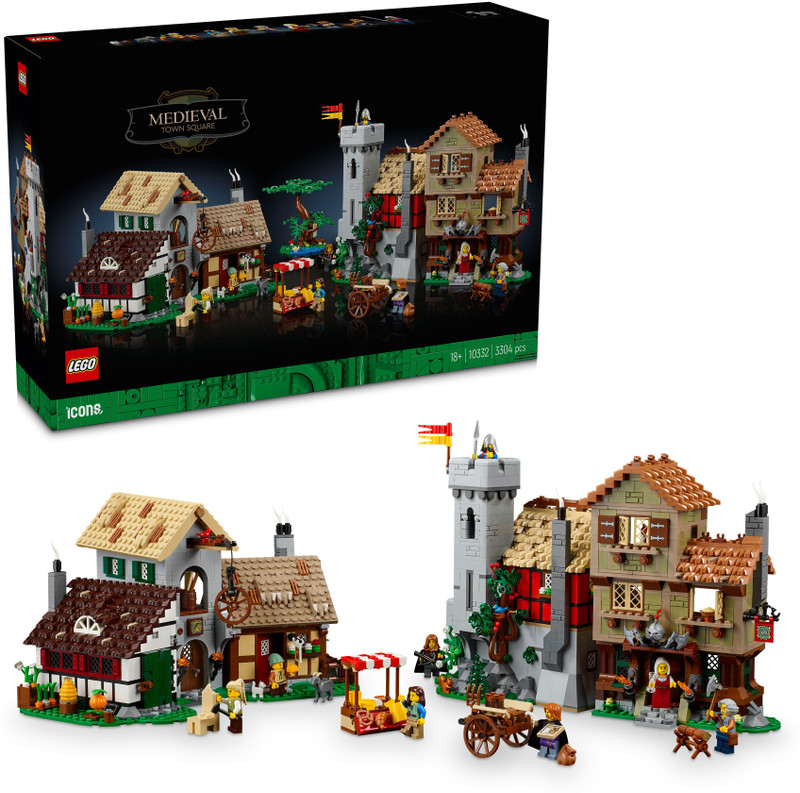 LEGO Icons Medieval Town Square Building Set 10332 ( 3304 Pieces)(Multicolor)