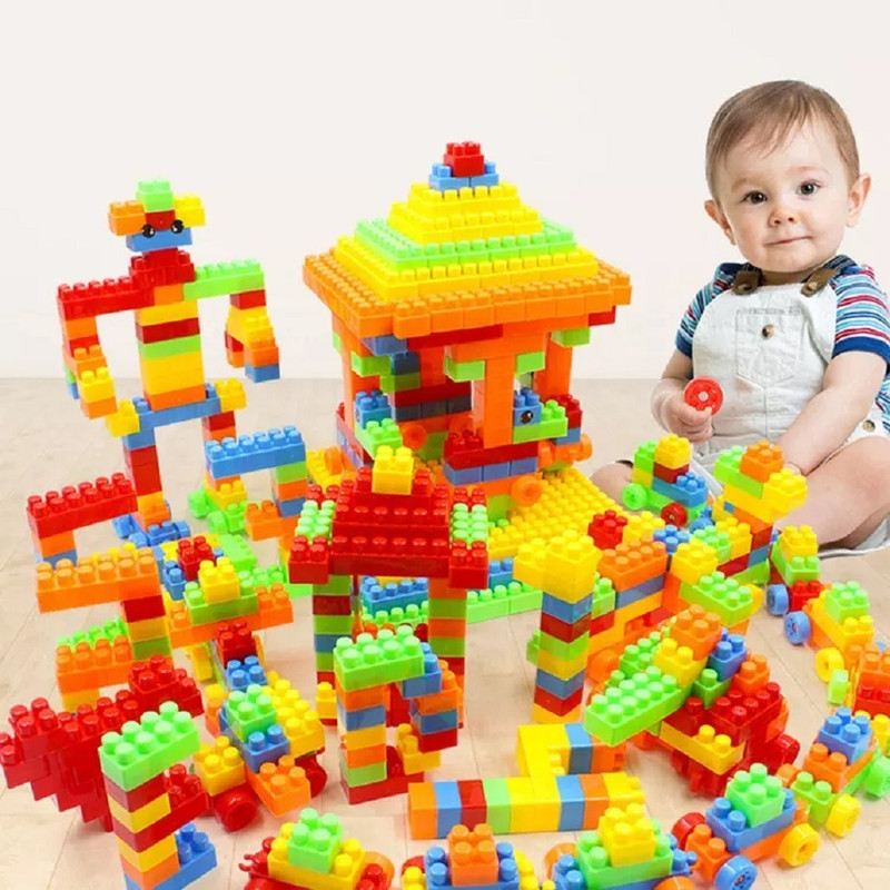 KIKIZI DIY Plastic Building Blocks for Kids 60+ Pcs Assembling Shape Educational Toys(Multicolor)