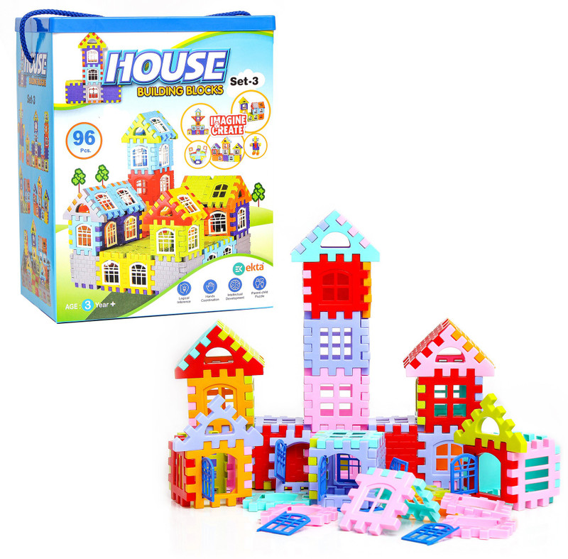 Ekta Smart Builders Building Blocks 75 Pieces Set-3, Big Size Blocks Set for kids(Multicolor)
