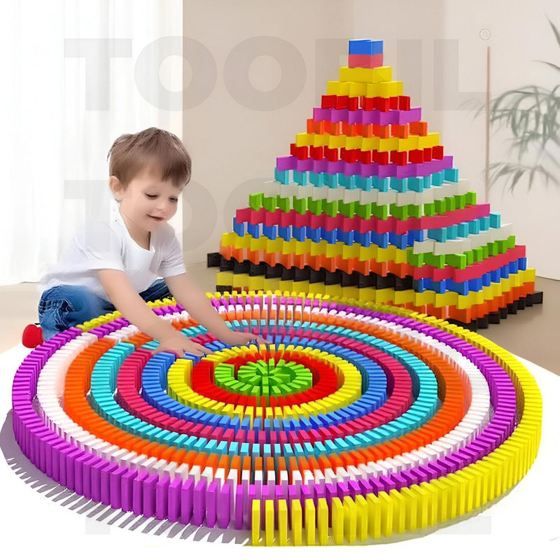 TOOBIL Wooden Blocks/Domino Game for Kids (60 pcs)(Multicolor)