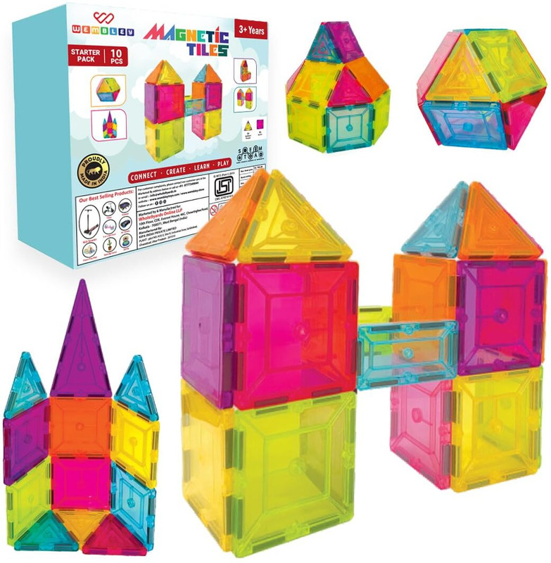 Wembley Magnetic Tiles for Kids| Brain Development & Fine Motor Skill(Multicolor)
