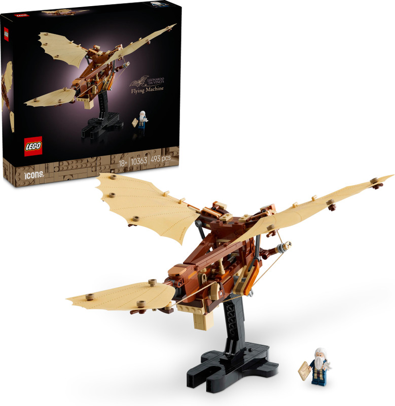 LEGO Icons Leonardo da Vincis Flying Machine Desk Decor Set for Adults 10363(Multicolor)