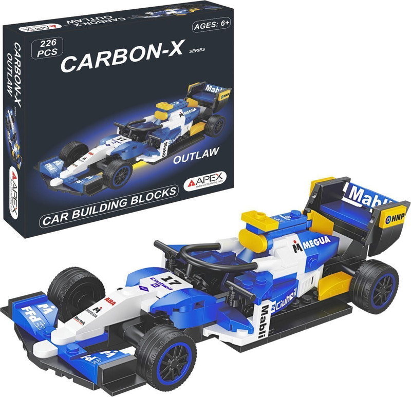 APEX MEDIA AND MARKETING INDIA CARBON-X GHOST Car Building Blocks (236 Pcs) | F1 Racing Model Kit for Kids 6+(Multicolor)