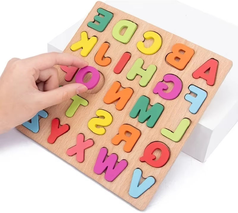 GAMLOID Low Price 3D Wooden Educational learning A To Z English Alphabets Board(Multicolor)