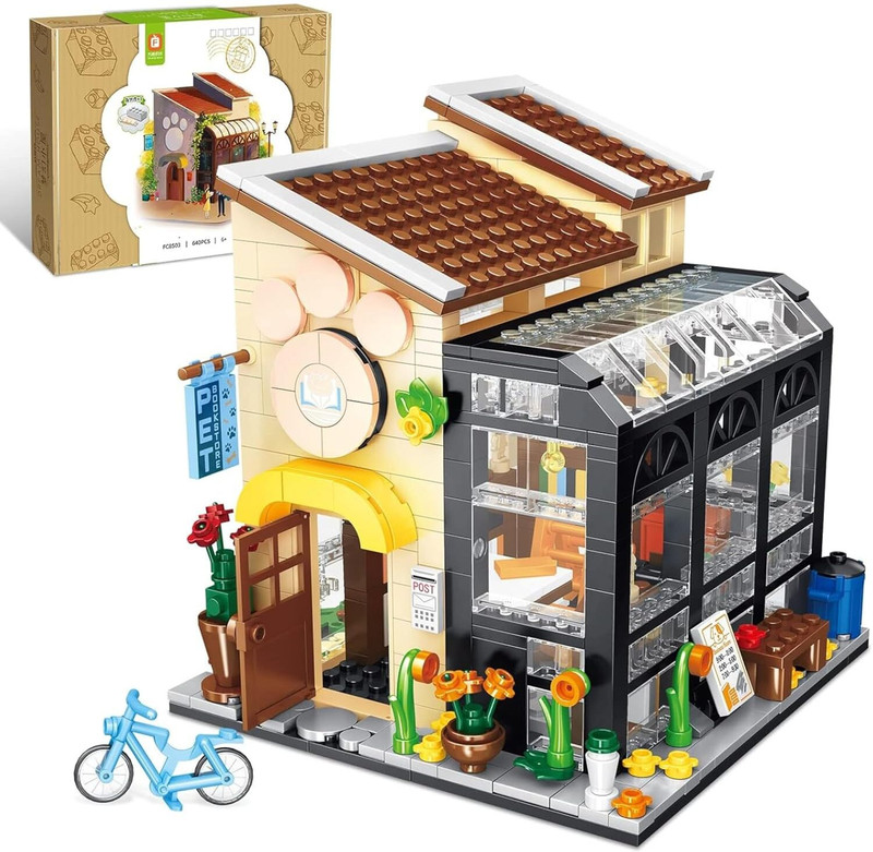 dify Pet Book Store Building Set for Kids & Adults | 640+ Pcs | 6 Months Warranty(Multicolor)