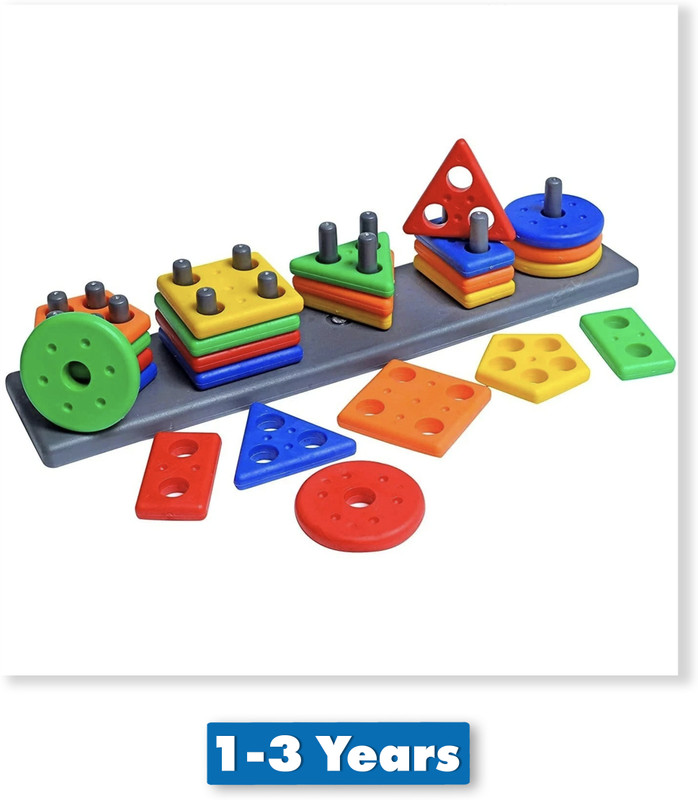 Sotnof Smart Activity Learning & educational Geometry Shape & color Block game for Kids(Multicolor)
