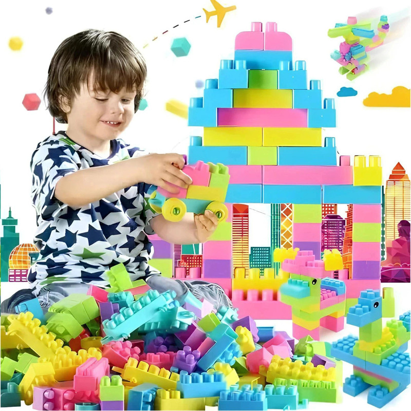 FTAFAT Creative Building Block/blocks construction gift game toy/toys set for baby/kids(Red, Blue, Yellow)