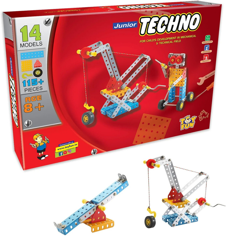 YUIOP - Little Engineer Jr Techno - Construction Set - Classic - 14 Models - 115+ Pcs(Multicolor)