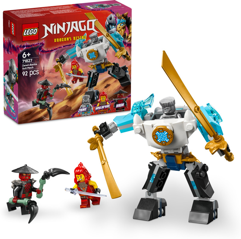 LEGO NINJAGO Zanes Battle Suit Mech Pretend Play Toy Set 71827 (92 Blocks)(Multicolor)