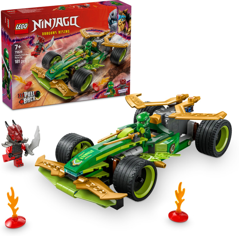 LEGO NINJAGO Lloyds Pull-Back Race Car Pretend Play Toy Set 71828 building blocks(Multicolor)