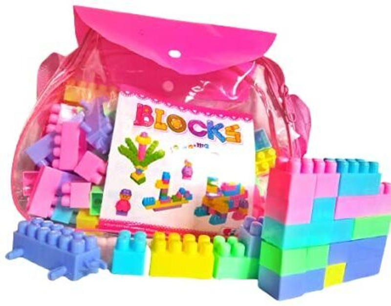 HOUSE OF COMMON Plastic Building Blocks for Kids 100+ pcs (84 Pieces +16 Tyres)(Multicolor)