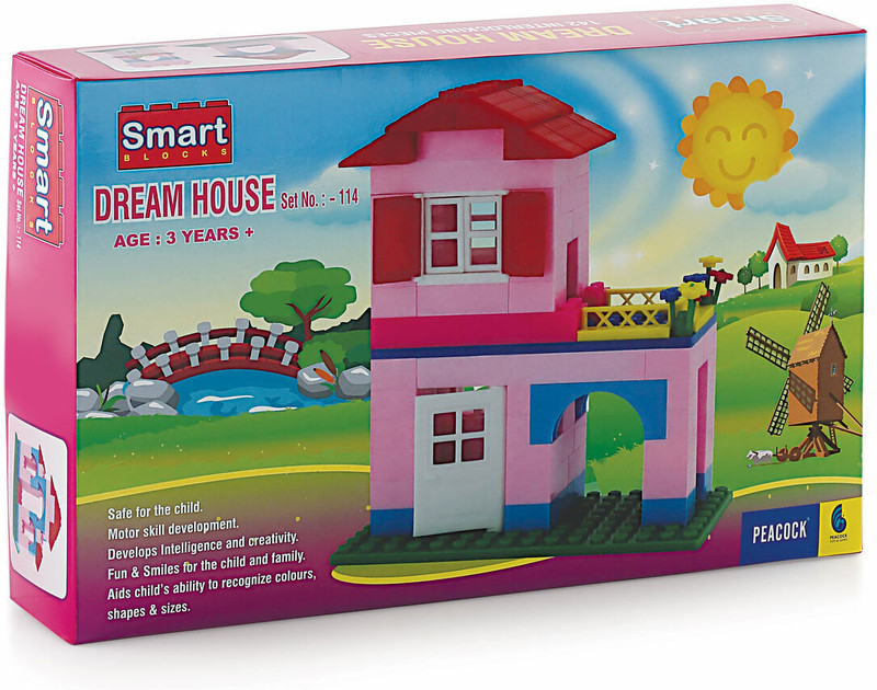 Peacock Toys & Games Peacock Dream House - 135 - 360 pieces - Premium Interlocking Blocks(Multicolor)