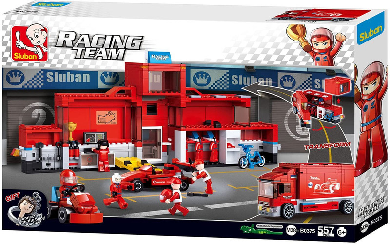 Sluban Racing Team Theme Building Block Toys557 Pieces M38-B0375(Multicolor)