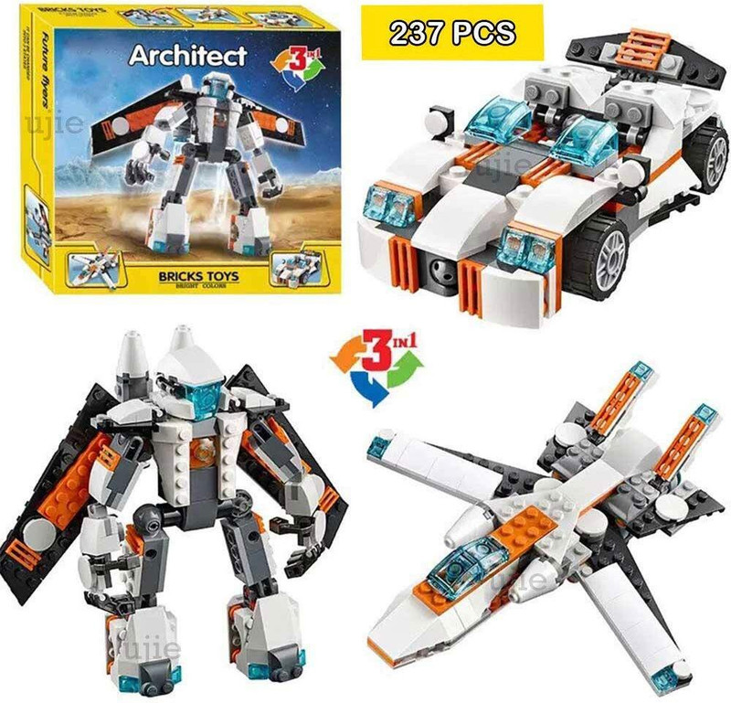Justcraft Architect 3 in 1 Educational Construction Learning Brick Toy for Kids(Multicolor)