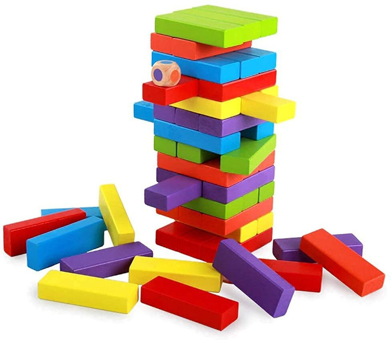 woodzania Colorful Wooden Stacking Games For Kids And Adults Balancing Puzzles Toys(Multicolor)