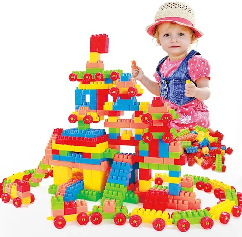 Pureey InnovateConstruct: DIY Plastic Building Blocks for Kids, 100+ Pieces, Ages 3+(Multicolor)