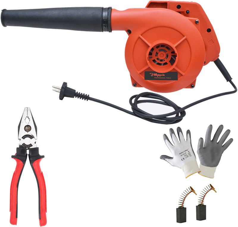 Hillgrove HGCM1261M2 800W-18000RPM Air Blower and Suction Dust Cleaner with 8"inch Plier Forward Curved Air Blower(Corded Vacuum)