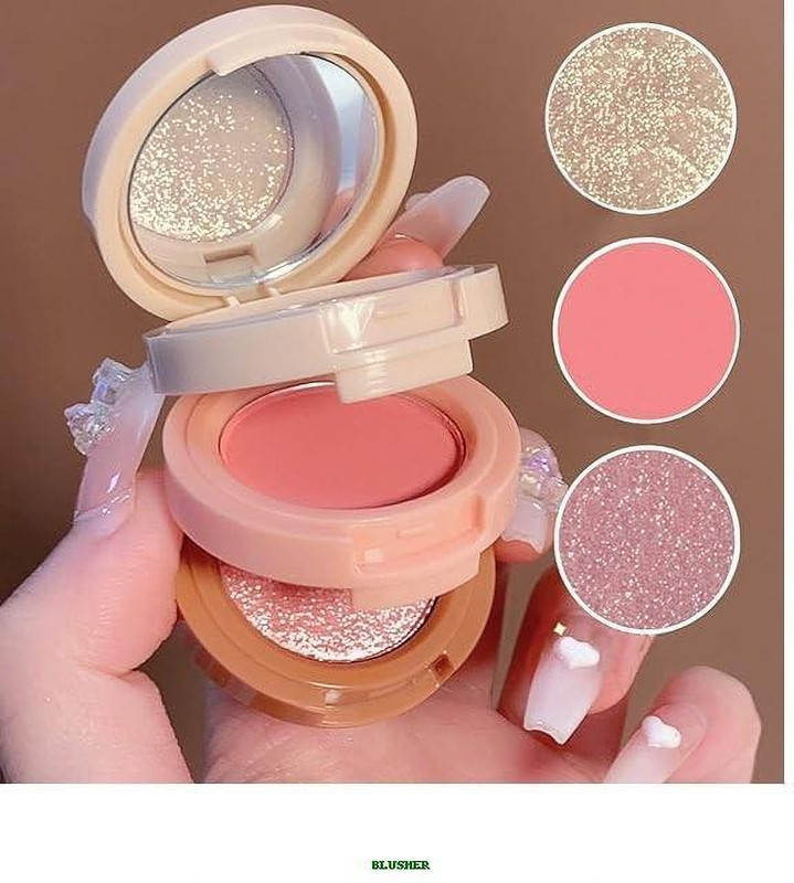 HINSHITSHU Soft Pink Blusher Makeup Compact(Red)